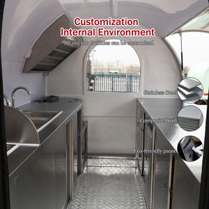 Carrito de Comida con Ruedas, Carrito de Comida Móvil de Acero Inoxidable, Mini Carrito de Comida para <span class=keywords><strong>la</strong></span> Calle - Product Image 5