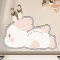 Tapis de bain antidérapant en boue de diatomée, forme animale mignonne, personnalisé OEM ODM, séchage rapide, absorbant, pour entrée de maison