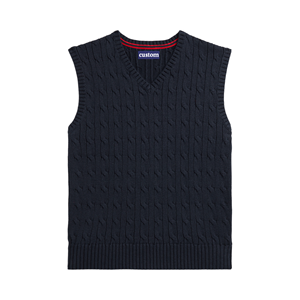 Gilet en tricot <span class=keywords><strong>sans</strong></span> manches pour garçons, col en V, en coton biologique, avec logo personnalisé, vente en gros OEM/ODM - Product Image 1