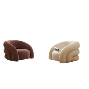 Sofá de tela estilo crema individual con relleno de esponja, apartamento pequeño adecuado para sala de estar o tienda de ropa, área de descanso - Product Image 2