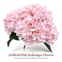 Hydrangea artificielle en soie à 5 têtes, toucher réel, décoration de table pour la maison et les mariages