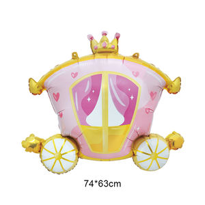 Nuevos Globos Metálicos de Princesa, Carro y Castillo Rosados para Decoración de Fiesta de Cumpleaños - Product Image 3