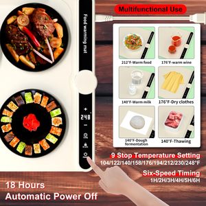 <b>Silicone</b> Electric Food Warming <b>Mat</b> 9 Temp Setting Food Warming <b>Mat</b> With Timing Function - Product Image 2