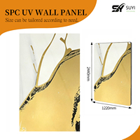 Panneau mural en PVC marbré 3D brillant, résistant aux rayures, anti-UV, imperméable, pour la décoration intérieure des chambres de villa, garantie 5 ans, OEM