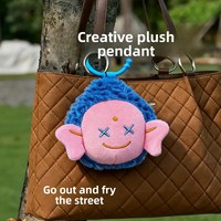 Porte-clés pendentif en peluche courte personnalisable, motif Lotus Petit Bouddha, en coton PP, créations culturelles populaires sur Internet, style Xiaohongshu Claw