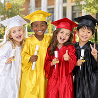 Robe et toque de remise de diplôme rose brillant pour enfants de maternelle, personnalisables, nouvelle tendance