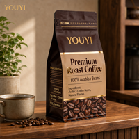 Sacs à café imprimés sur mesure, sachets de café torréfié de qualité supérieure, fermeture à glissière, emballage de café pour la vente au détail