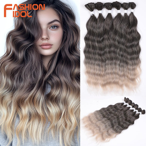 Estensioni di <span class=keywords><strong>Capelli</strong></span> Sintetici a Onda Profonda per Acconciature Bionde, <span class=keywords><strong>6</strong></span> Fasci da 20 Pollici, <span class=keywords><strong>Capelli</strong></span> Finti - Product Image 3