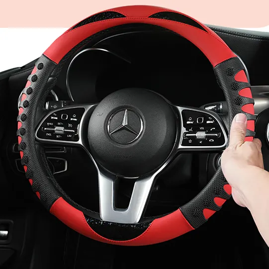 हनीकॉम्ब स्टीयरिंग व्हील निसान मुरान बीएमडब्ल्यू टोयोटा वीडब्ल्यू ऑडी पोलो यूनिवर्सल के लिए अच्छी कार सहायक उपकरण वेस्टर्न डिजाइन रबर को कवर करता है