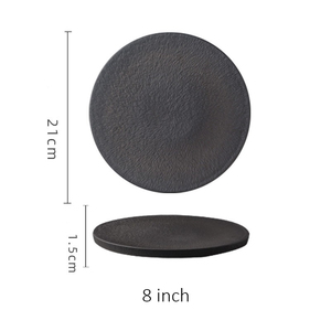 Assiettes Rondes en Céramique Noir Mat et Blanc de 8 Pouces pour Mariages, Restaurants et Hôtels – Assiette à Steak - Product Image 5