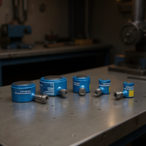 Cilindros Hidráulicos de Acción Simple Ttake, Línea Compacta, Cuerpo Azul, con Conexiones Rápidas para Uso Industrial - Product Image 3