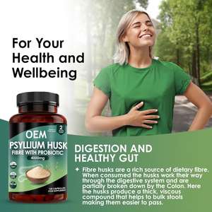 Capsules de Psyllium Biologique 4000mg <span class=keywords><strong>Vegan</strong></span> à Marque Privée Extrait Herbacé en Capsules Complément Alimentaire en Fibres pour la Digestion Intestinale Probiotiques - Product Image 4