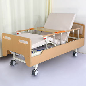 سرير تمريض خشبي منزلي صديق للعمر سرير مستشفى متعدد الوظائف مسند ظهر منجد سرير مستشفى يدوي قابل للتعديل - Product Image 6