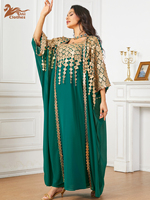 Kaftan marocain à sequins et diamants, Abaya africaine, Robe de soirée musulmane, Caftan, Robe de soirée, Boubou, Robe Djellaba