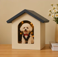 Urnes funéraires en bois en forme de maison pour animaux de compagnie, urnes de crémation pour cendres de chiens et chats, boîte commémorative pour animaux de compagnie avec espace pour photos