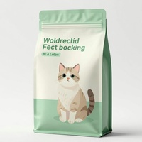 Pochette en plastique pour aliments pour animaux de compagnie, avec logo personnalisé, résistante à l'usure, anti-fuite, structure flexible, pour l'emballage de croquettes et biscuits secs, fournie par l'usine.