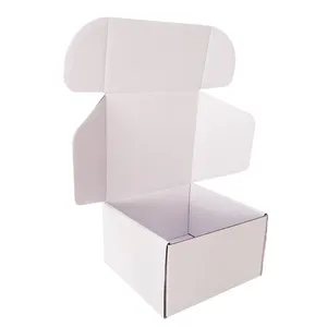 Scatola di spedizione di vestiti bothsides bianchi scatola postale ondulata con logo personalizzato scatole di imballaggio per abbigliamento