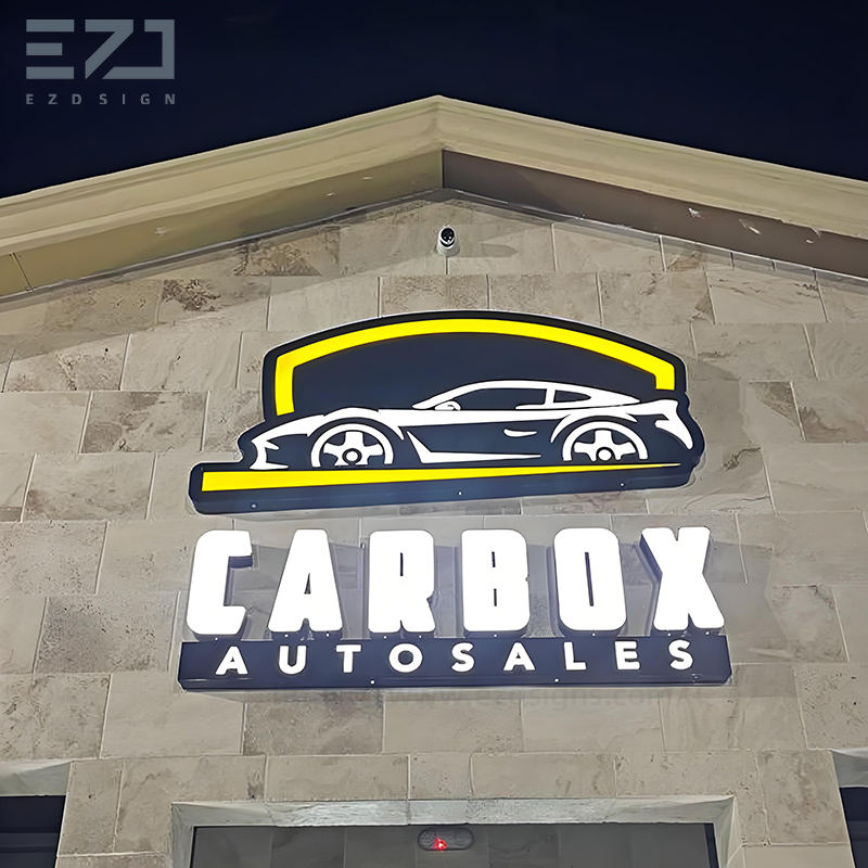 Auto Car Store Front Signage,Frontlit 3D Light Channel Letters,Custom ...