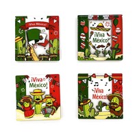 Cadeau touristique en bois MDF de Madrid personnalisable Aimant en bois écologique Art déco Crâne mexicain Souvenir pour réfrigérateur fait à la main Mexique