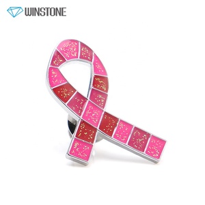 Pins personalizados para Concientización del <span class=keywords><strong>cáncer</strong></span> de mama con esmalte suave y purpurina con domótica epoxi - Product Image 2