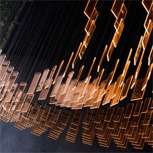 Progetto personalizzato tavolo di sabbia pannello acrilico lampadario nella hall Hotel arte luce decorativa commerciale centro commerciale luci pendenti - Product Image 4