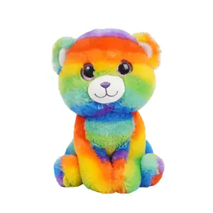 Yeni tasarım renkli doldurulmuş hayvan peluş oyuncak ayı büyük gözleri ile çocuklar ve bebek için