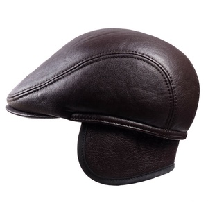 PIHA SPORTS 100% Genuine Leather Men Spring/<b>Summer</b> Outdoor 6-Panel Suede Baseball <b>Hat</b> Ear Flap Casual Warm Earmuffs Golf NEW - Product Image 4