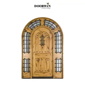 Front door styles pictures antique arched doors V-groove panels hotel entry doors to sale