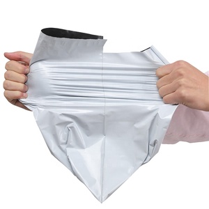 Sacs de provisions transparents en plastique, sachets auto-adhésifs poly pour courrier blancs, sachets de courrier express, de couleur blanche, 50 unités - Product Image 2