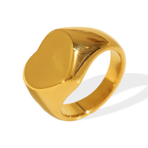 Heart Shape <b>Ring</b> <b>Titanium</b> Steel Gold Plated For Women Fashion Jewelry Gift - Product Image 5