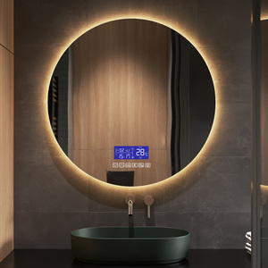 Redondas grandes cóncavo decorativo iluminado baño <span class=keywords><strong>espejo</strong></span> Bluetooth ajustable Led baño <span class=keywords><strong>espejo</strong></span> inteligente - Product Image 2