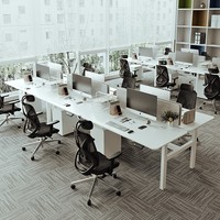 Bureau de travail double poste de haute qualité, ergonomique, réglable en hauteur électriquement, table d'ordinateur