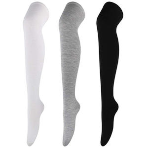 Jingwen OEM mujeres algodón blanco básico hasta la rodilla calcetines largos acogedores - Product Image 3