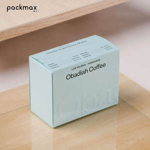 Caja de regalo ecológica personalizada de cartón con cierre autoadhesivo y tira desprendible para café - Product Image 3