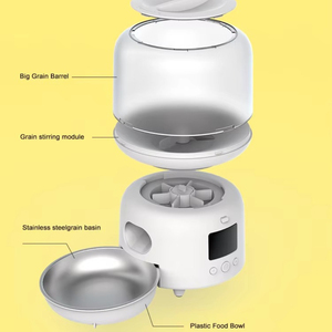 Distributeur automatique de nourriture pour animaux de compagnie CITICITY Smart 3L en acier inoxydable, fonctionnant sur piles, avec affichage du temps et écran LCD pour chiens et chats - Product Image 6