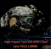 Casque tactique anti-impact 4,0 mm avec lunettes de protection tactiques à 3 lentilles, lunettes de soleil tactiques coupe-vent, lunettes de protection contre la poussière, stock important du fabricant
