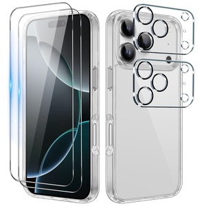 Funda Transparente 5 en 1 para Teléfono, Carcasa Acrílica Transparente de Fábrica, Protector de Pantalla de Vidrio Templado, Protectores de Lente para iPhone Air - Product Image 1