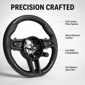 Volant de course en fibre de carbone pour <span class=keywords><strong>Porsche</strong></span> 911 <span class=keywords><strong>Panamera</strong></span> Macan Taycan 2021 <span class=keywords><strong>2022</strong></span> 2023, pour la conduite quotidienne en ville - Product Image 4