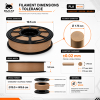 Filamento para Impresora 3D con Efecto de Madera, Material PLA para Crear Figuras de Robots Mecha con Madera PLA y Madera Clara