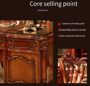 टिकाऊ स्विवेल लेदर चेयर राइटिंग टेबल के साथ आधुनिक ब्राउन क्लासिक सॉलिड वुड होम ऑफिस डेस्क वर्क टेबल - Product Image 5