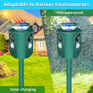 Répulsif pour animaux-Répulsif solaire électrique ultrasonique ABS 360-Détecteur <span class=keywords><strong>de</strong></span> mouvement-Cerf-Lumière clignotante-Repousse les chiens-Chats-Mouffettes - Product Image 3