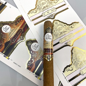 Étiquette personnalisée pour cigares avec logo privé, impression UV, autocollant à gratter, marquage à chaud, durable, forme personnalisée - Product Image 1