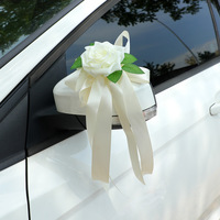 Hochzeitsauto-Schleife Rückspiegel-Dekoration Künstliche Blumen Stoff-Dekor Türgriff-Bindeband Rosen-Kutsche Girlande Blumenstrauß Band Muttertag