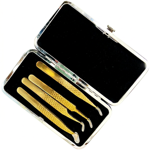 Pinzas de Acero Inoxidable Color Oro Rosa de Alta Calidad ASAP, Antiestáticas, con Punta Puntiaguda, para Pestañas y Cejas, Herramienta para Pestañas Postizas, Pinzas de Maquillaje - Product Image 1