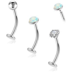 Piercing de lèvre en acier inoxydable avec zircon, clou plat pour canin, boule dentaire externe, accessoire de bijouterie unisexe - Product Image 2