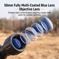 Lunette de visée Bowei 6-24x50 FFP avec tube de 30 mm, illumination rouge, mise au point latérale, correction de parallaxe, objectif HD, pour la chasse