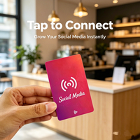 Carte intelligente NFC en PVC avec puces 213, 215, 216, 13,56 MHz, étanche, pour cartes de membre professionnelles, 1 Ko, partage de liens de réseaux sociaux