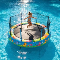 Trampoline gonflable pour parc aquatique extérieur avec toboggan, PVC haute résistance, usage commercial, lit de rebond pour enfants, pour lac ou piscine, 5 à 10 passagers