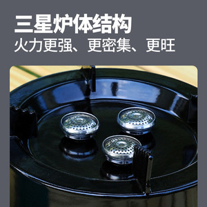 Réchaud de camping portable Samsung noir, brûleur haute puissance coupe-vent, équipement de cuisson en plein air, temps de cuisson de 3 minutes - Product Image 3