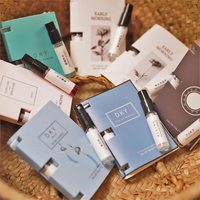 Impression de cartes d'échantillons de parfum avec conception gratuite, impression de brochures, carte d'échantillon de flacon de parfum avec mini flacon de test de parfum